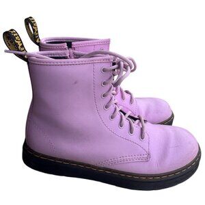 Dr Doc Martens Savala J Women's Size 5 Patent Leather Combat Boots Light Pink